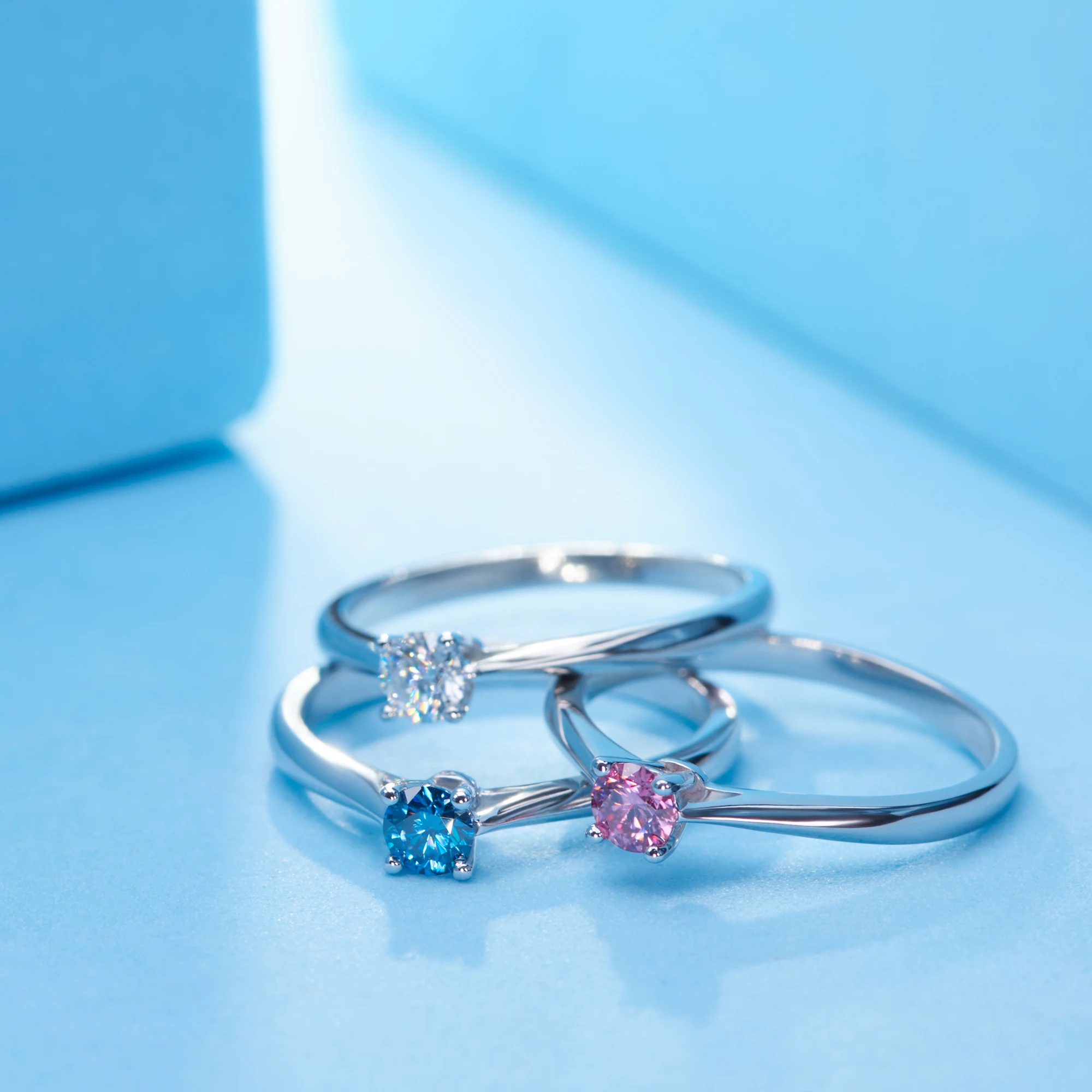 Luxury Moissanite Solitaire Engagement Ring in Sterling Silver