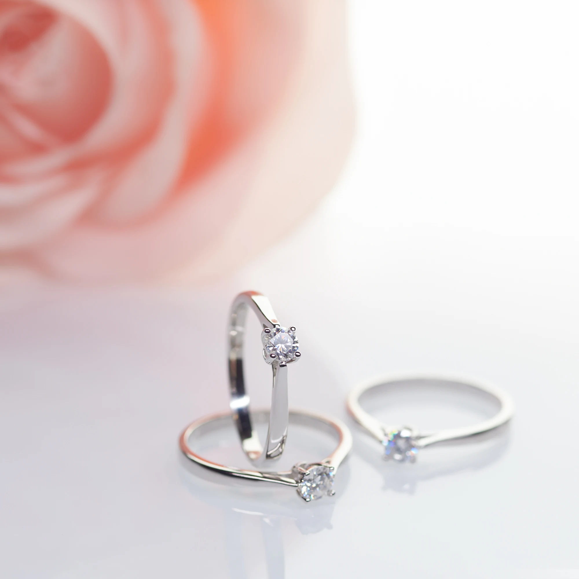 Luxury Moissanite Solitaire Engagement Ring in Sterling Silver