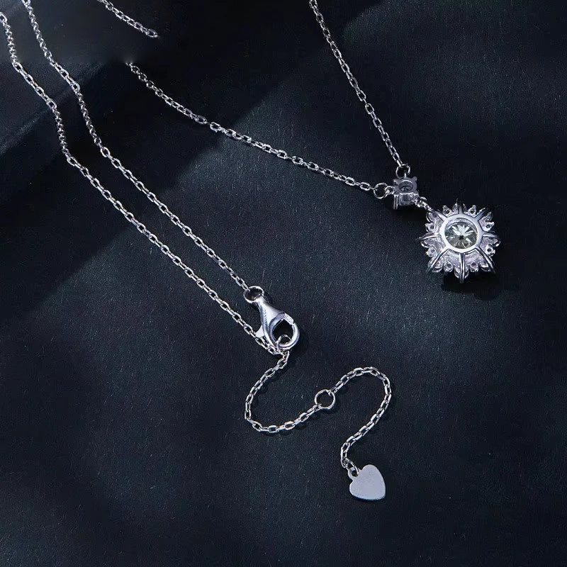 1 Ct Moissanite Halo Necklace – Lab-Grown Diamond, 925 Silver