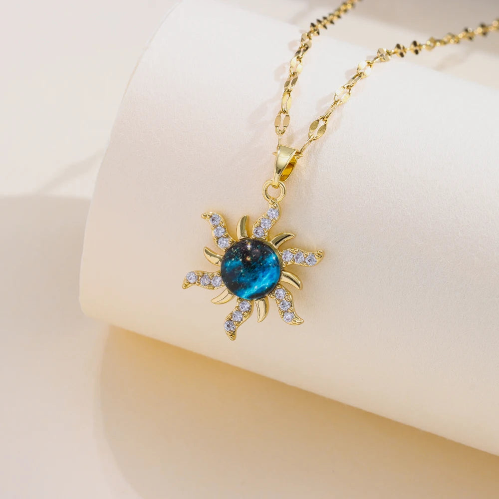 Burning Sun Women's Stainless Steel Necklace – Clavicle Chain