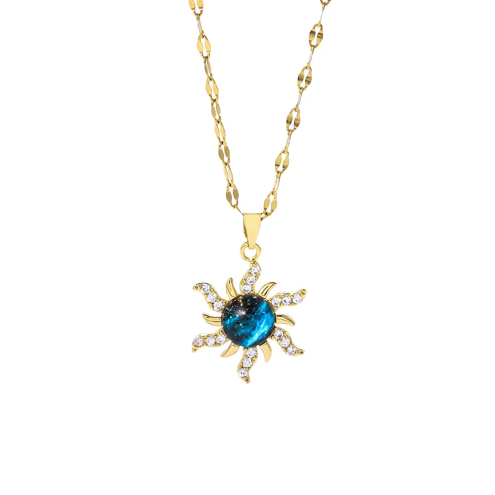 Burning Sun Women's Stainless Steel Necklace – Clavicle Chain