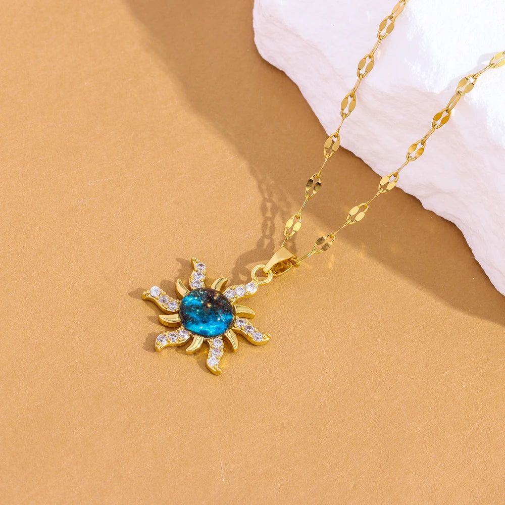 Burning Sun Women's Stainless Steel Necklace – Clavicle Chain