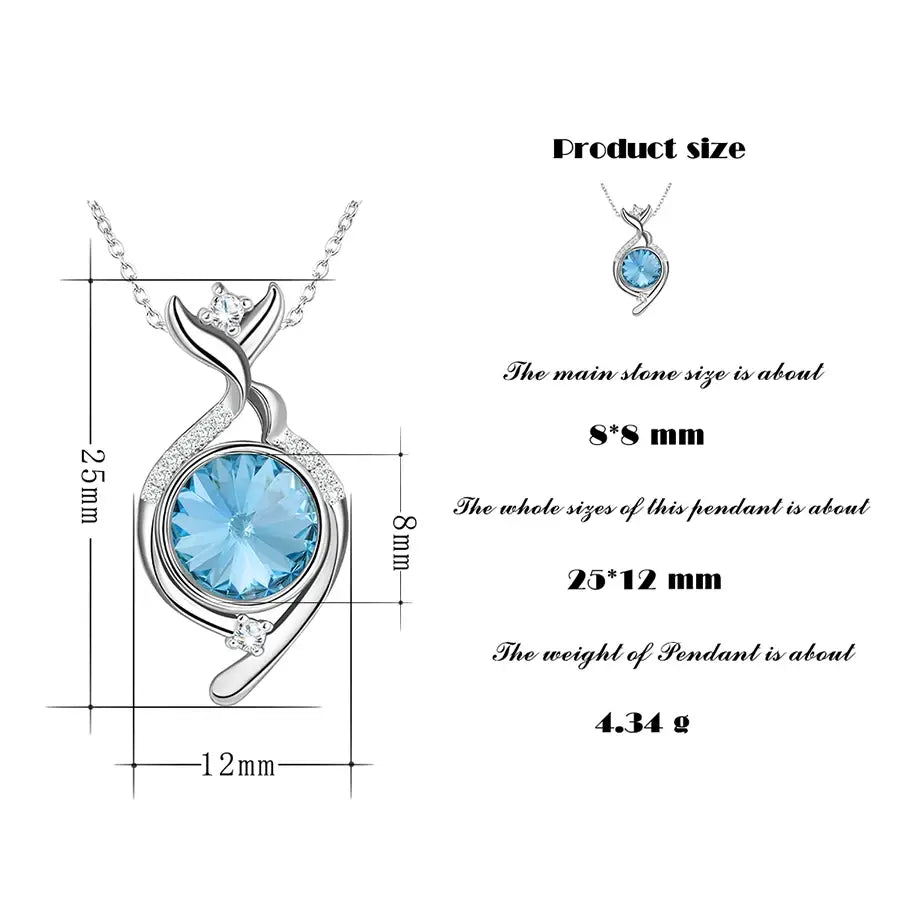 Classic Crystal Pendant Necklace for Women – Birthday Gift