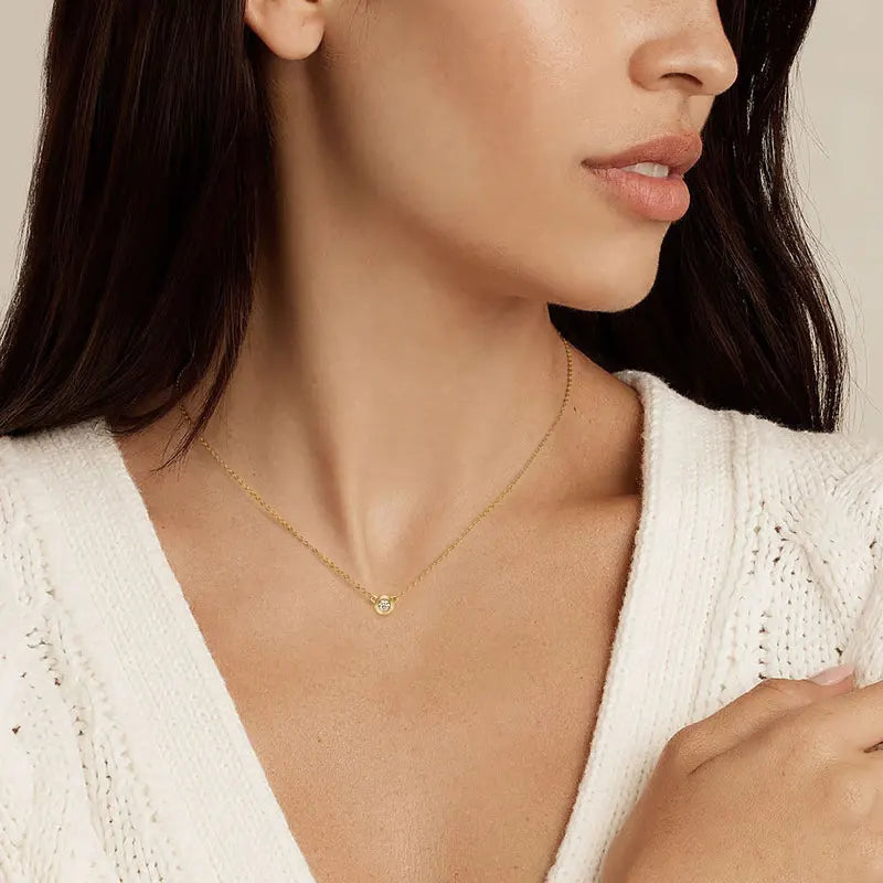 D-Color Moissanite Pendant Necklace in Silver – Classic Sparkling Stone