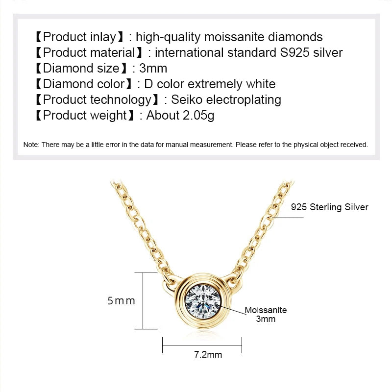 D-Color Moissanite Pendant Necklace in Silver – Classic Sparkling Stone