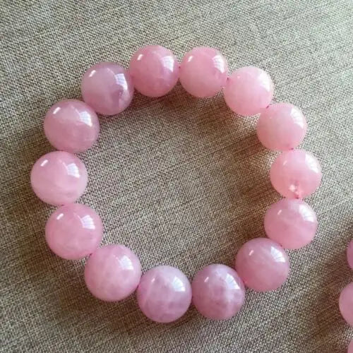 Madagascar Pink Rose Quartz Natural Stone Stretch Bracelet
