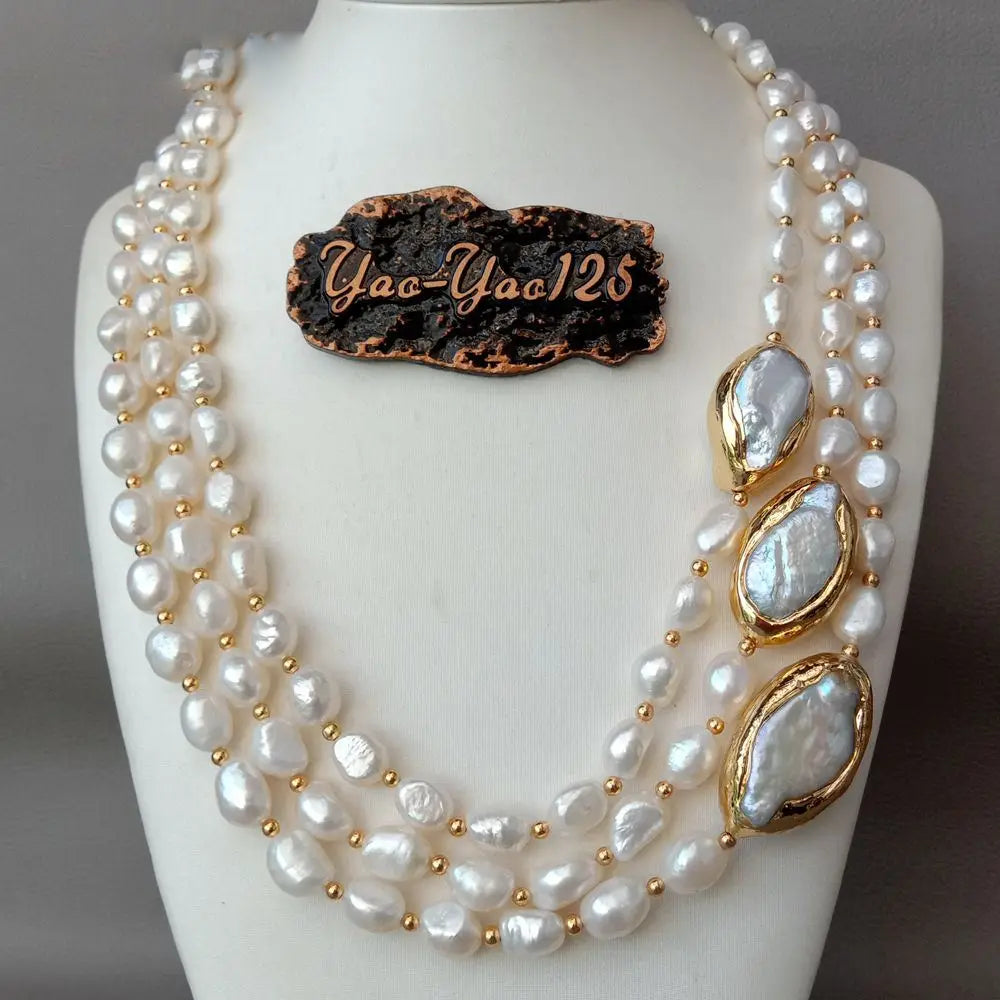 Elegant Baroque Keshi Pearl Choker Necklace for Wedding – Gold Plated