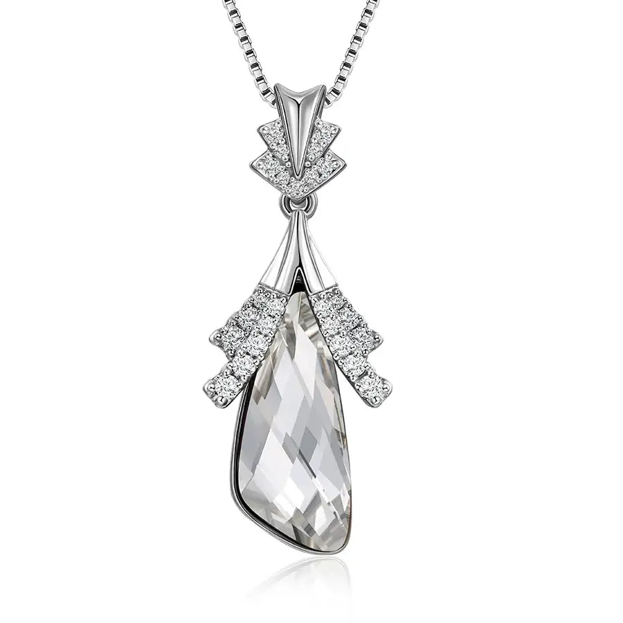Rhodium Crystal Necklace – Birthday Gift for Girls