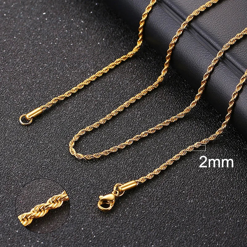 Cuban Chain Necklace for Men & Women – Gold Stainless Steel Curb Choker