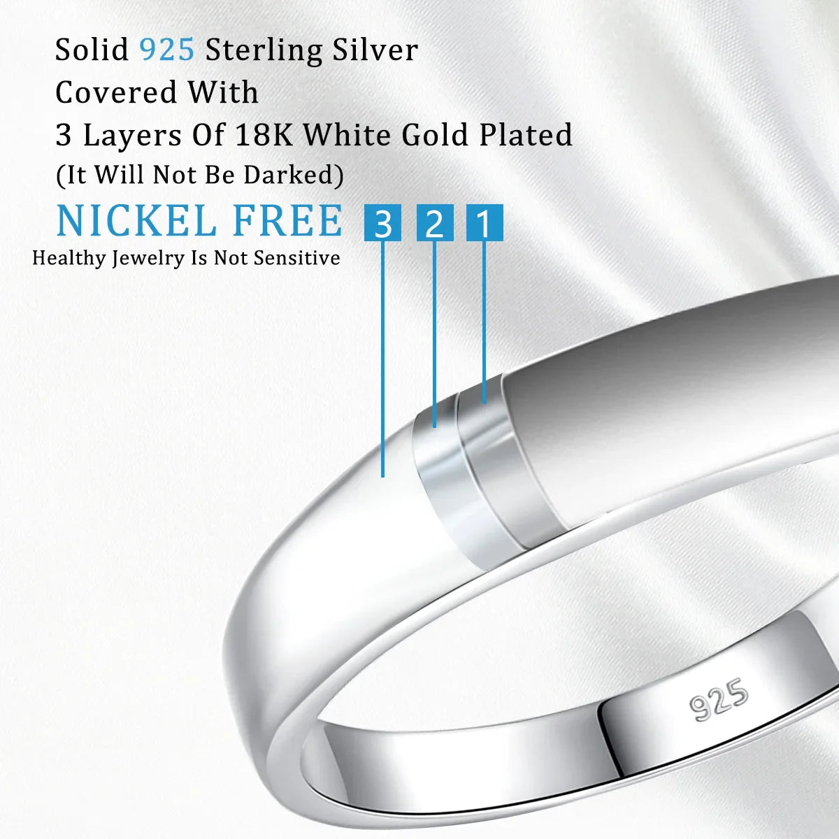Luxury Moissanite Engagement and Wedding Ring Set in Sterling Silver