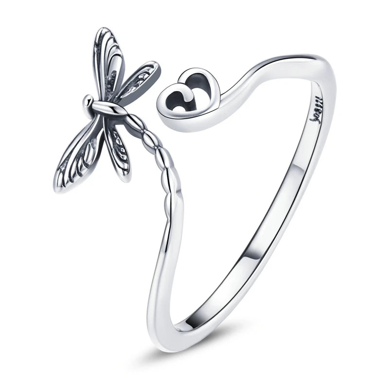 Women’s Adjustable Sterling Silver Zircon Stackable Engagement Ring