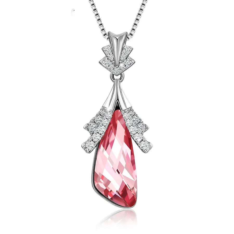 Rhodium Crystal Necklace – Birthday Gift for Girls