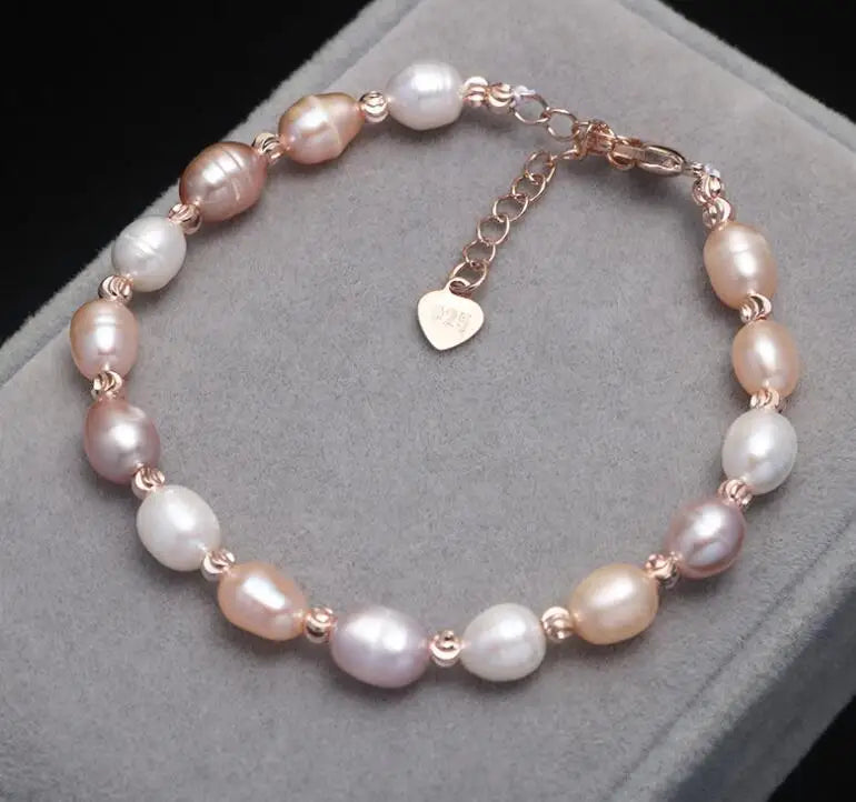 Natural Freshwater Pearl Adjustable Bracelet for Women & Girls