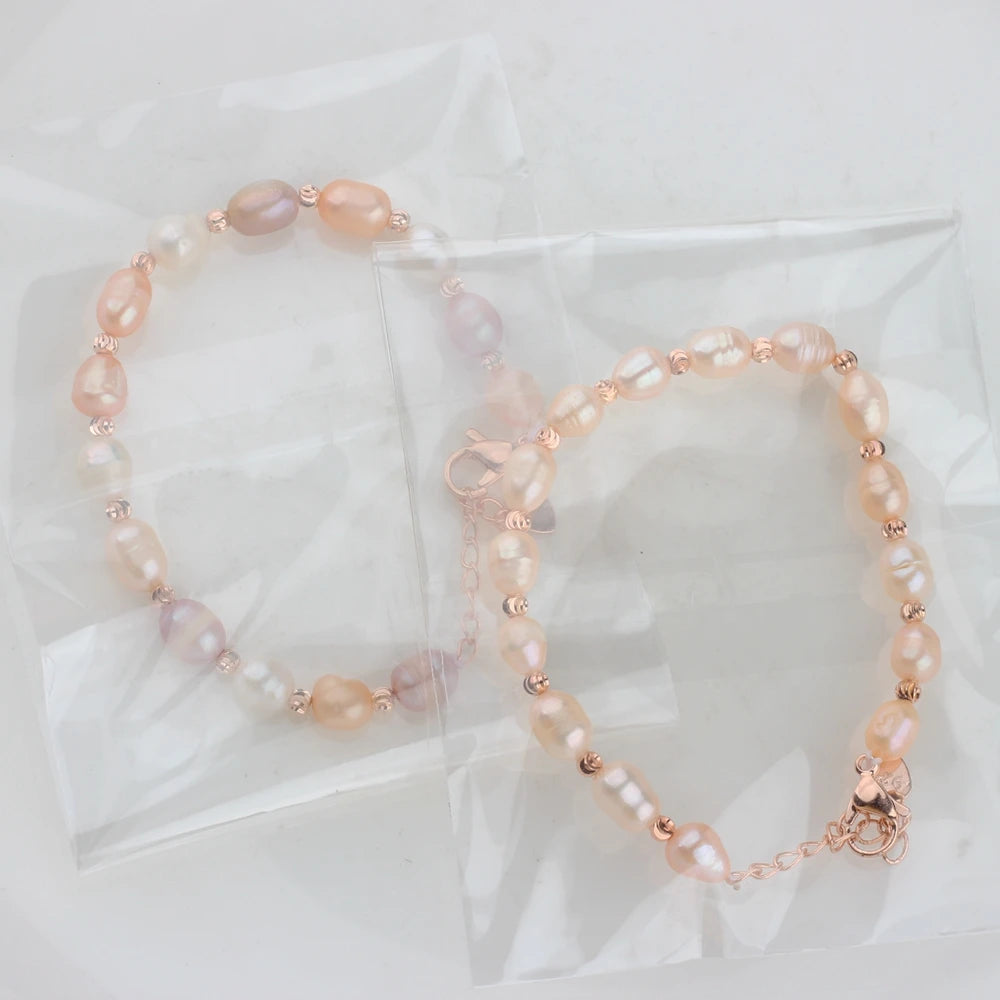 Natural Freshwater Pearl Adjustable Bracelet for Women & Girls