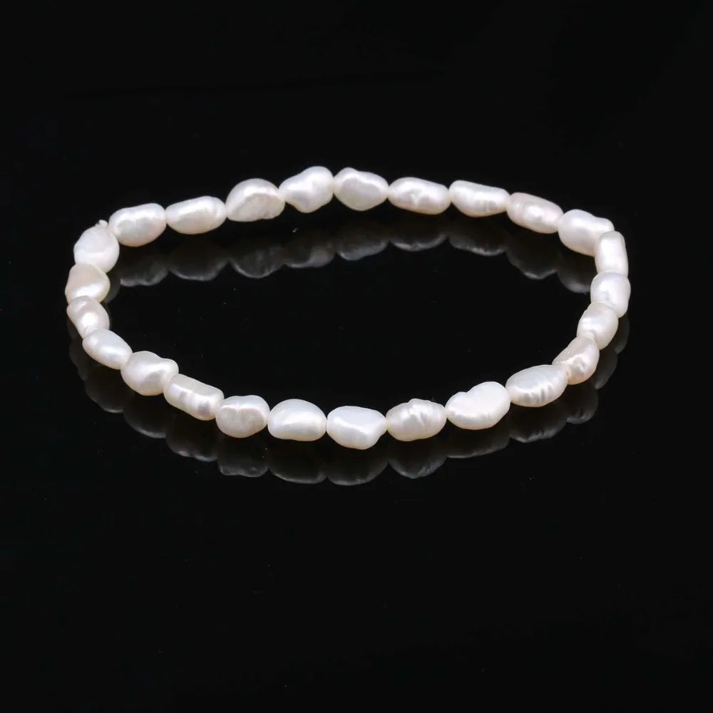 Elegant Natural Freshwater Pearl Stretch Bracelet for Women