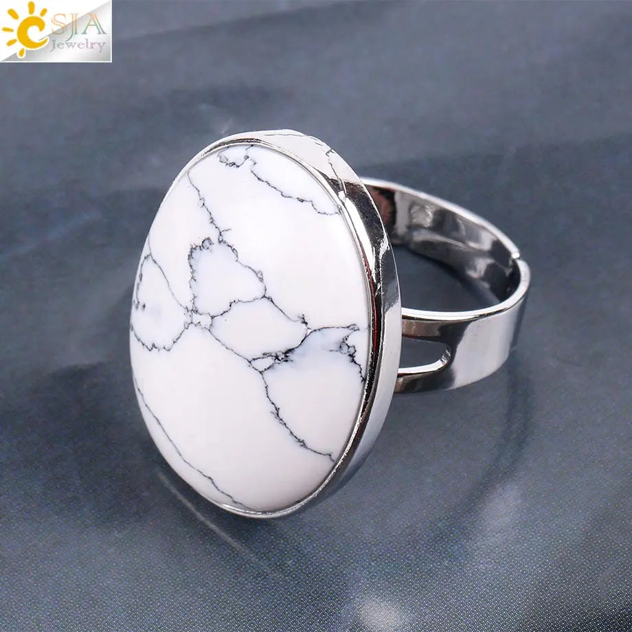 Natural Gemstone Reiki Ring for Men & Women – Quartz & Obsidian