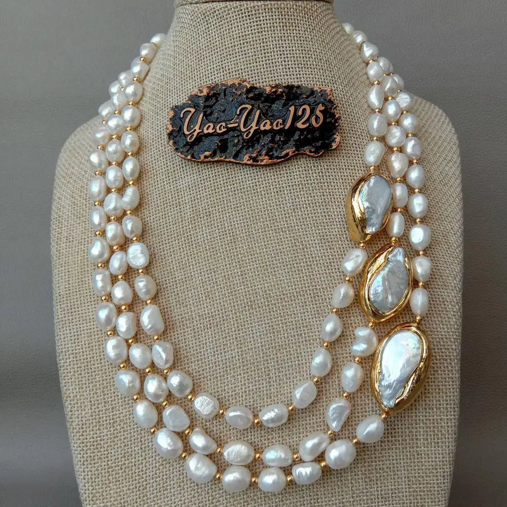 Elegant Baroque Keshi Pearl Choker Necklace for Wedding – Gold Plated