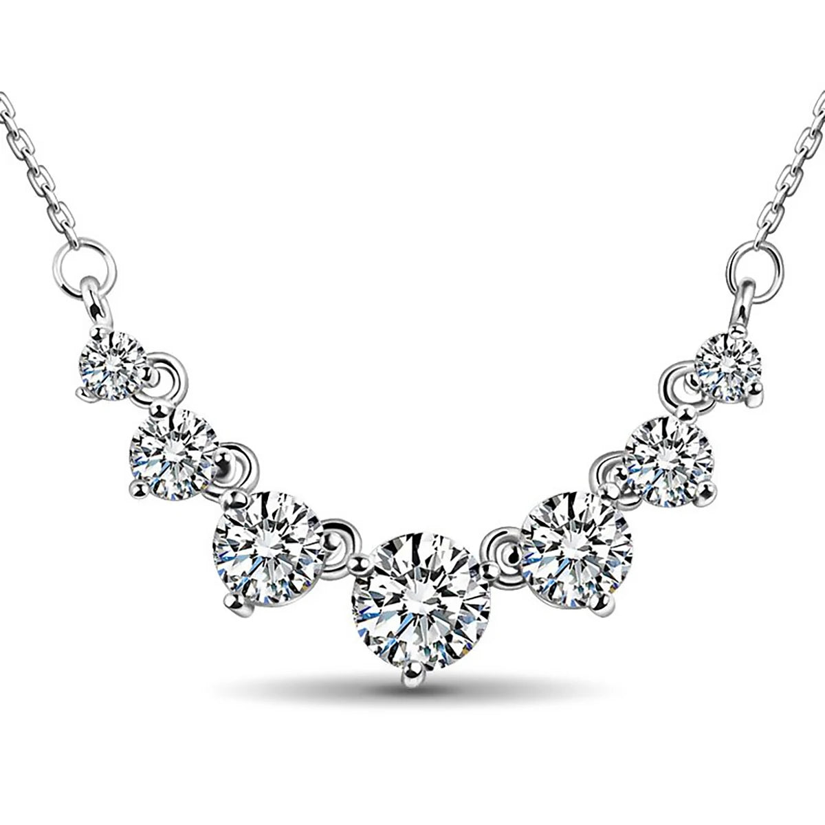 Halo Moissanite Silver Necklace – Certified Diamond-Like Pendant