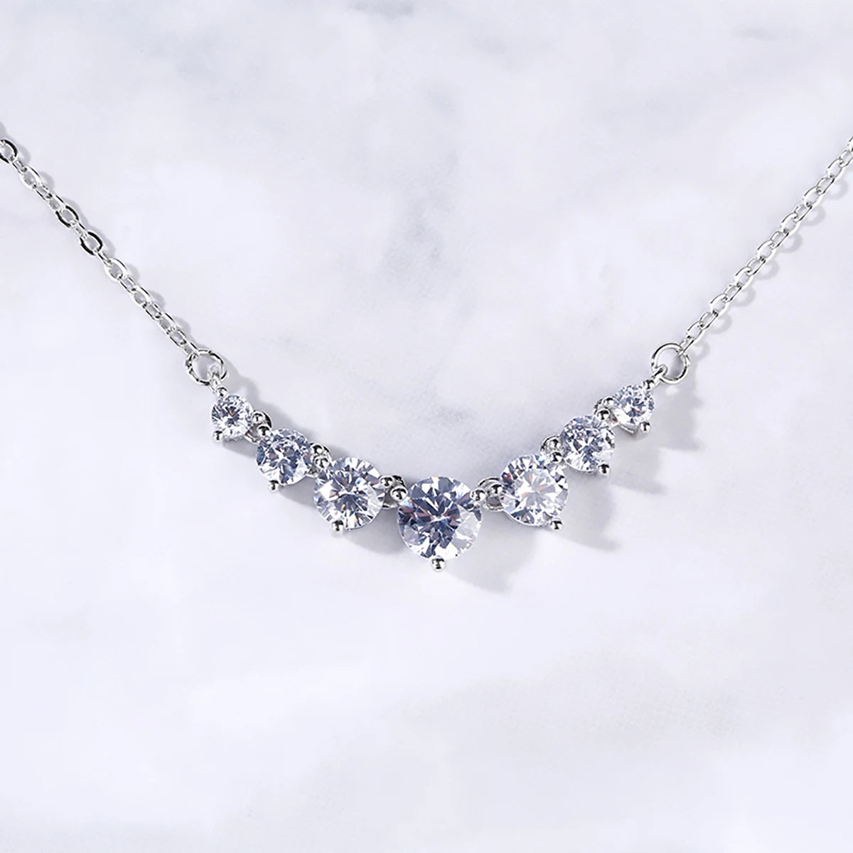 Halo Moissanite Silver Necklace – Certified Diamond-Like Pendant