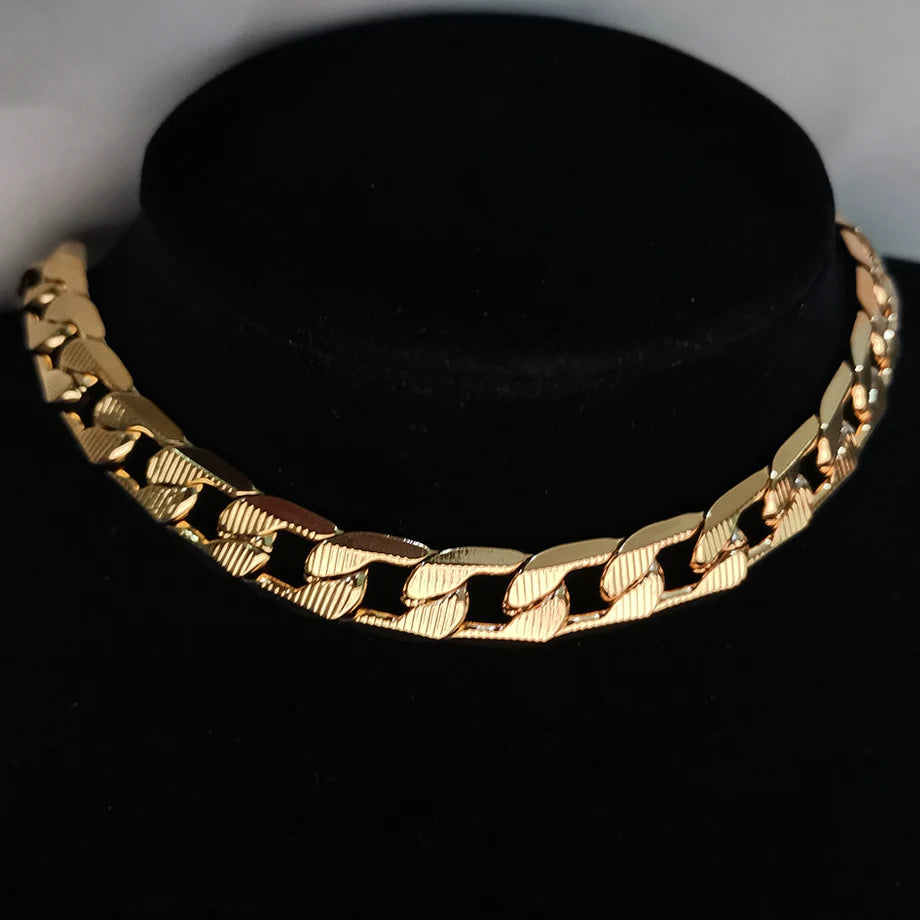 Chunky Cuban Link Choker Necklace – Gold Stainless Steel for Men & Women