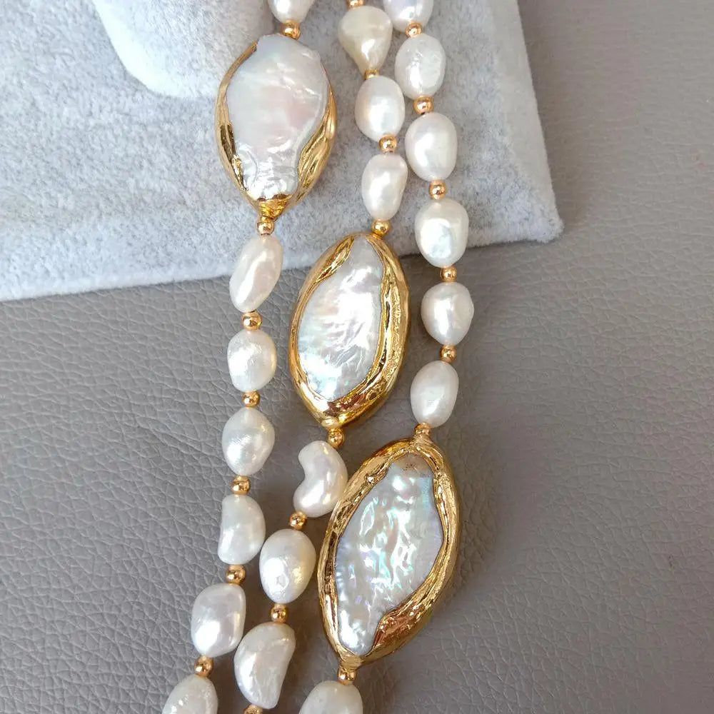 Elegant Baroque Keshi Pearl Choker Necklace for Wedding – Gold Plated