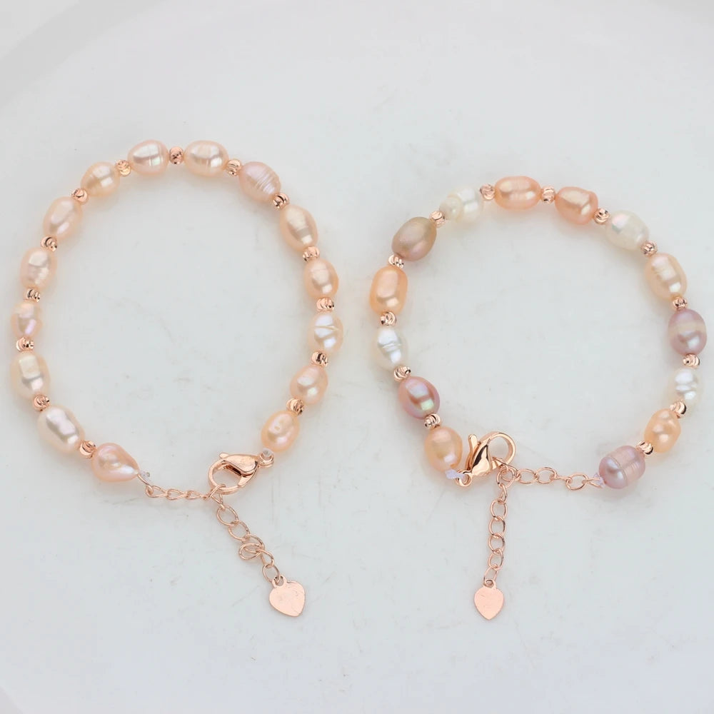 Natural Freshwater Pearl Adjustable Bracelet for Women & Girls