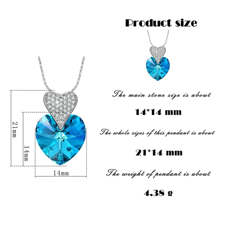 Heart-Shaped Crystal Pendant Necklace – Romantic Wedding Gift