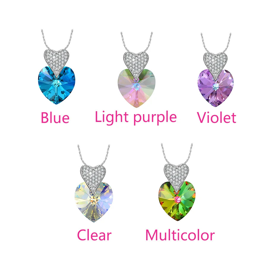 Heart-Shaped Crystal Pendant Necklace – Romantic Wedding Gift