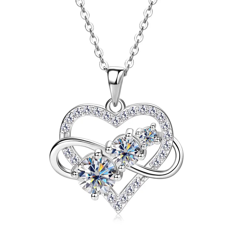 Heart Pendant Necklace, 925 Sterling Silver, Women’s Jewelry Gift