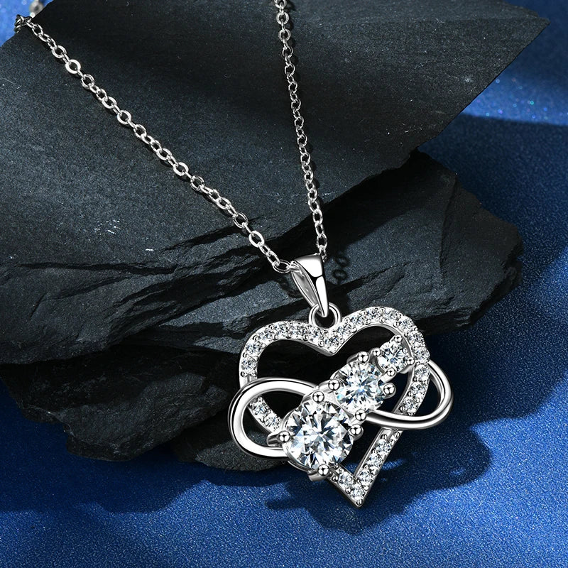 Heart Pendant Necklace, 925 Sterling Silver, Women’s Jewelry Gift