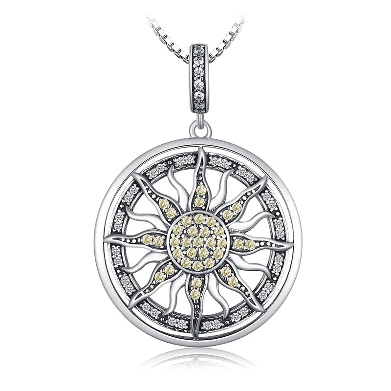 Celestial Sun CZ Silver Pendant – Women’s Jewelry