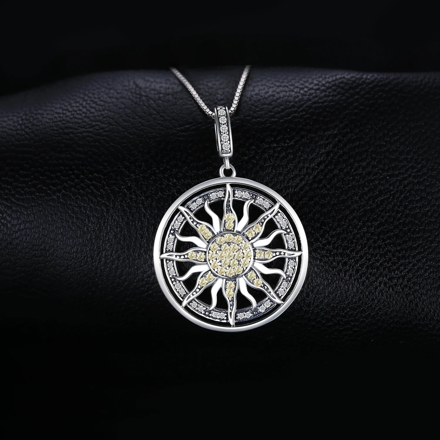 Celestial Sun CZ Silver Pendant – Women’s Jewelry