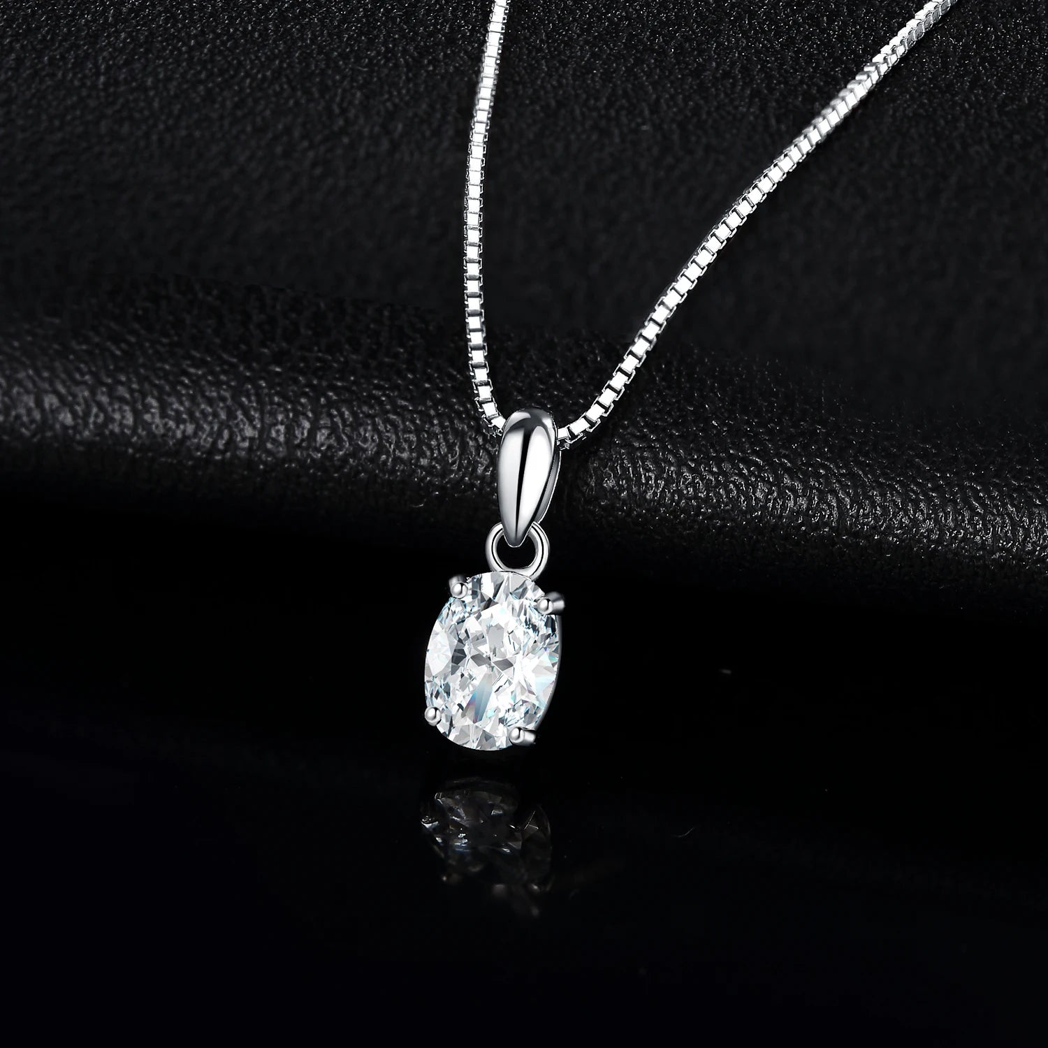 Classic Oval Sterling Silver Pendant Necklace (No Chain)