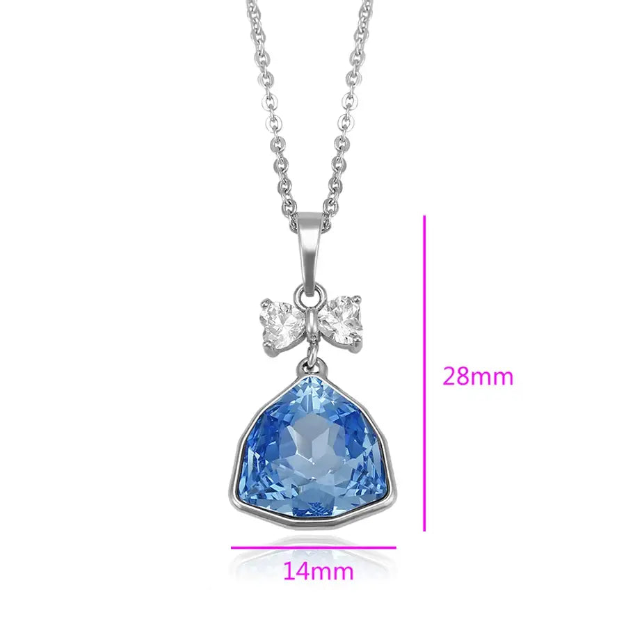 Luxury Women's Crystal Pendant – Rhodium Plated Jewelry