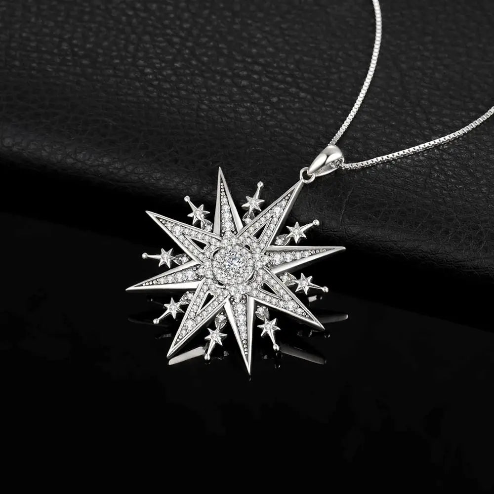 Vintage Gothic North Star Sterling Silver Pendant