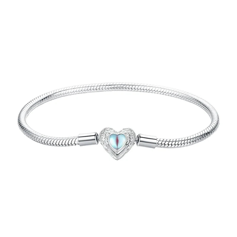Sterling Silver Snake Chain Bracelet – White Gold Plated DIY Charm
