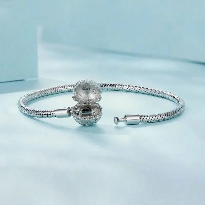 Sterling Silver Snake Chain Charm Bracelet – Retro Palace Clasp