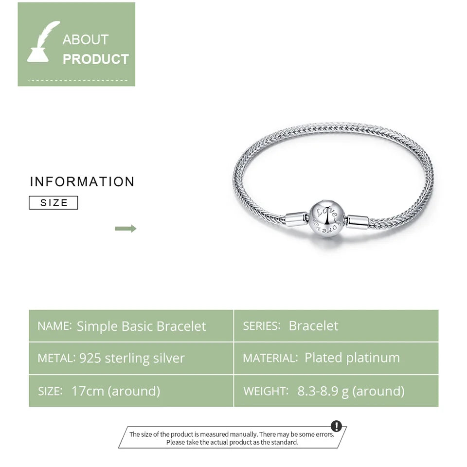 Sterling Silver Snake Charm Bracelet with Safety Chain – DIY Jewelry