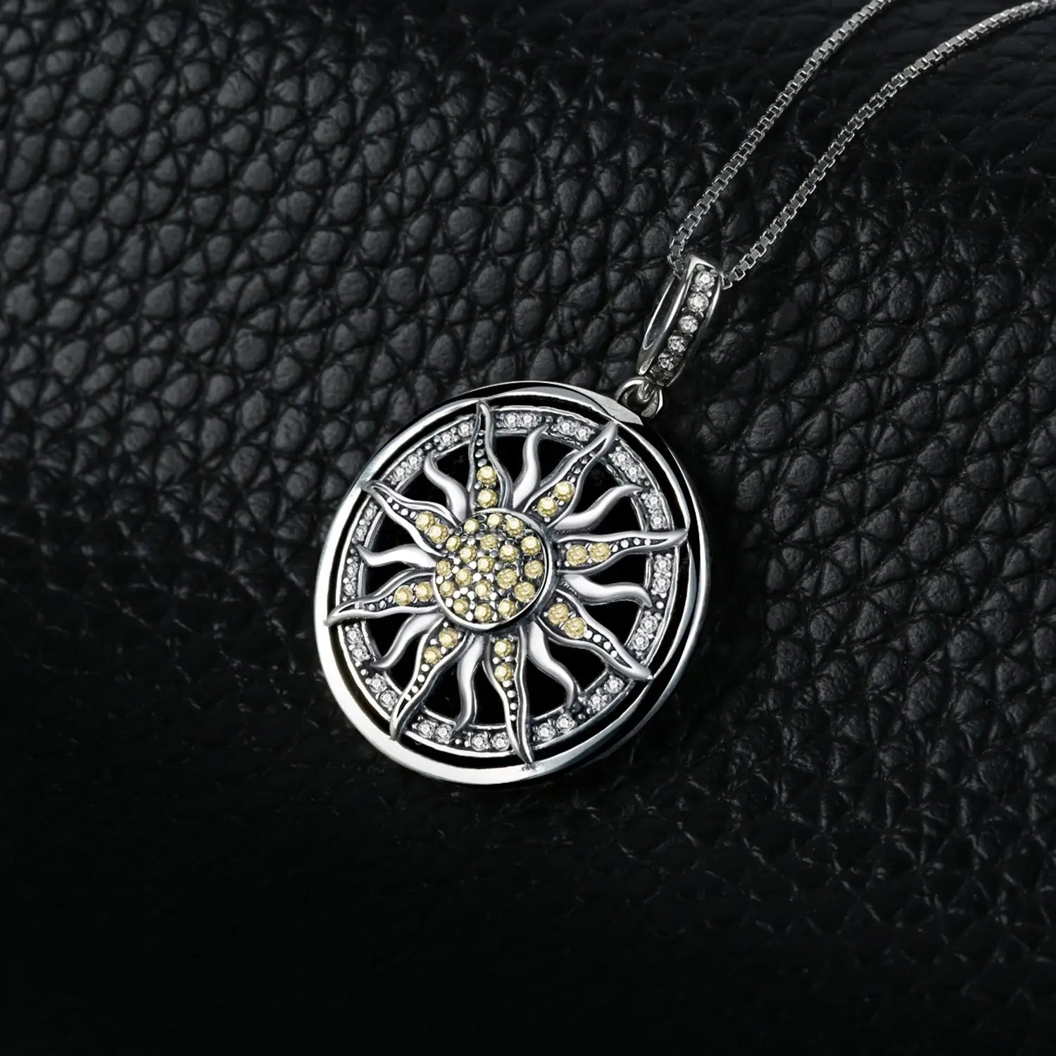 Celestial Sun CZ Silver Pendant – Women’s Jewelry