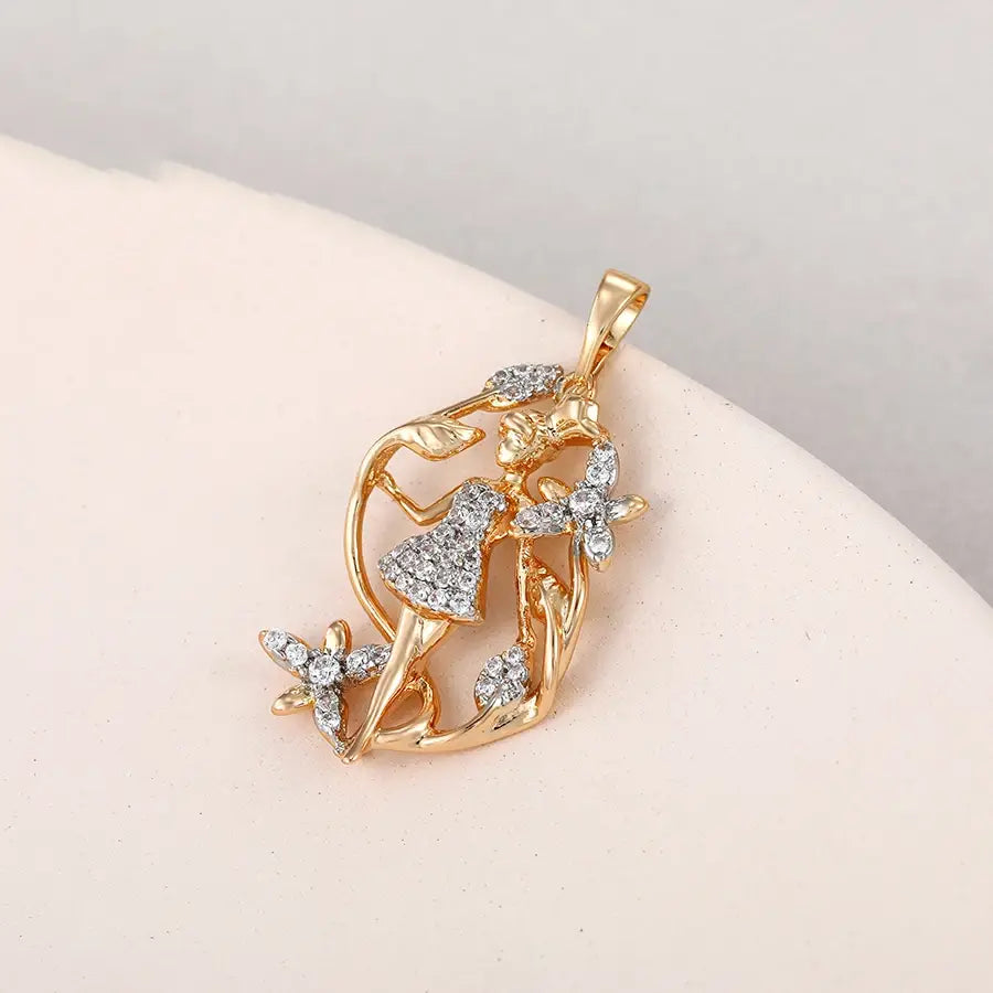 Flower Charm Gold-Plated Necklace for Women