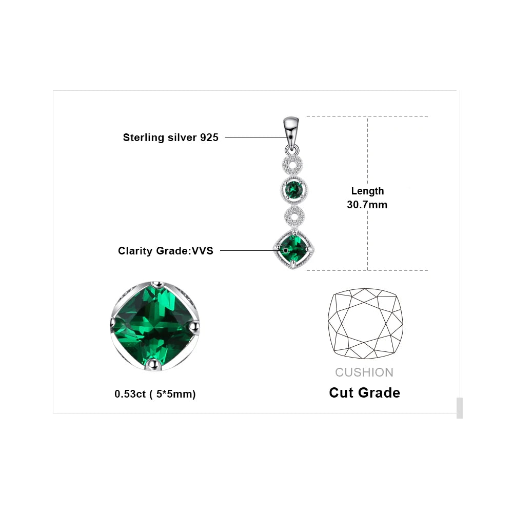Nano Emerald Sterling Silver Pendant – Women’s Fashion Jewelry
