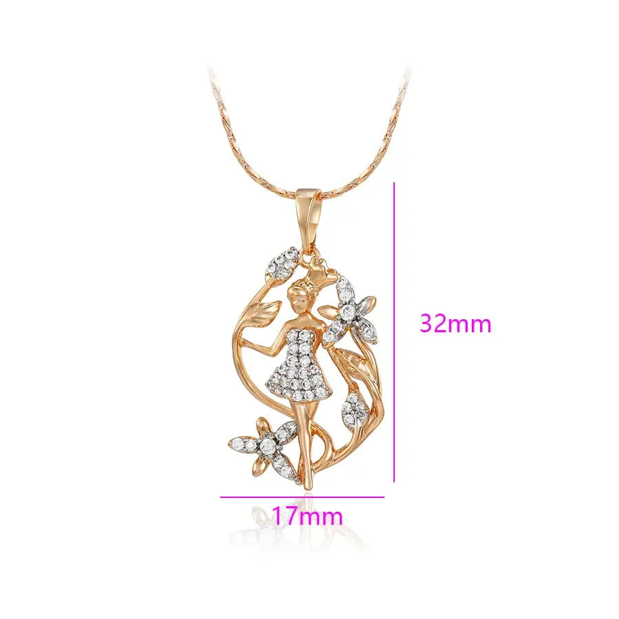 Flower Charm Gold-Plated Necklace for Women