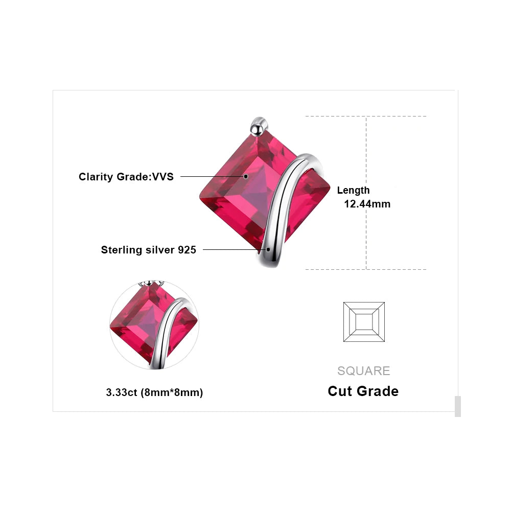 Red Ruby Sterling Silver Pendant Necklace – Gemstone Choker