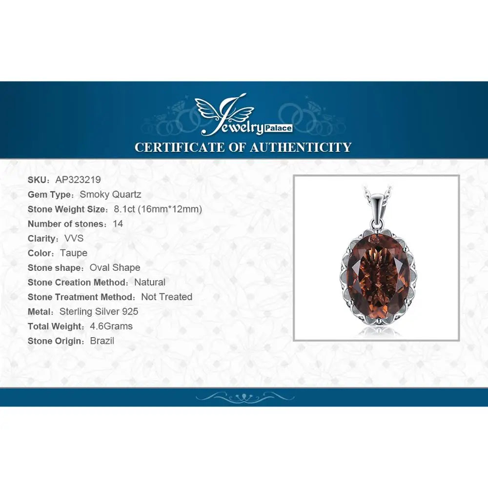 Smoky Quartz Pendant Necklace – Silver Statement Gemstone