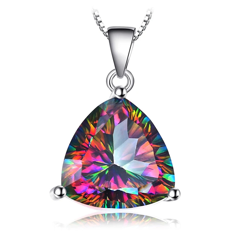 Rainbow Mystic Quartz Sterling Silver Pendant – Women’s Fashion Gift