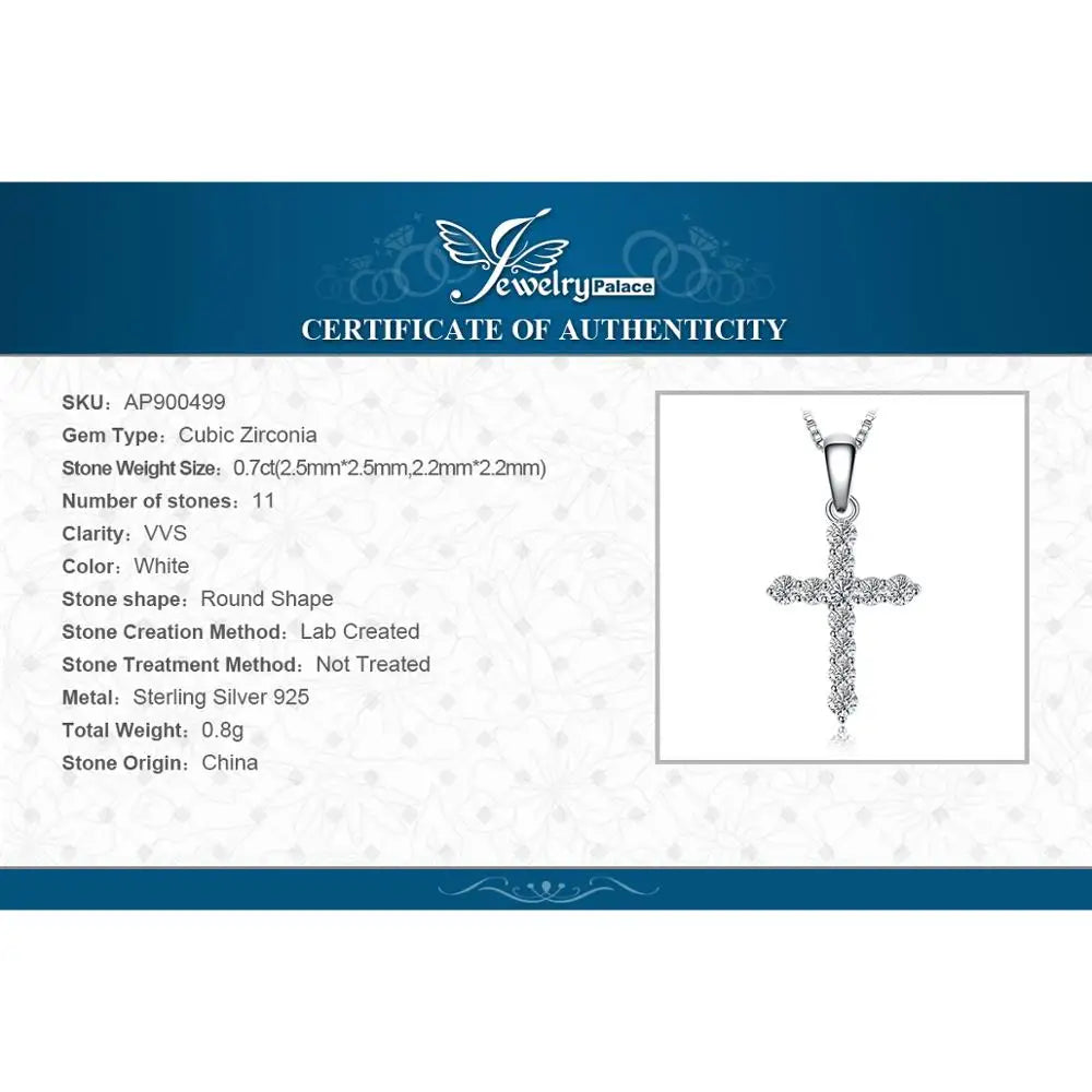 Sterling Silver CZ Statement Necklace with Diamond-Look Pendant