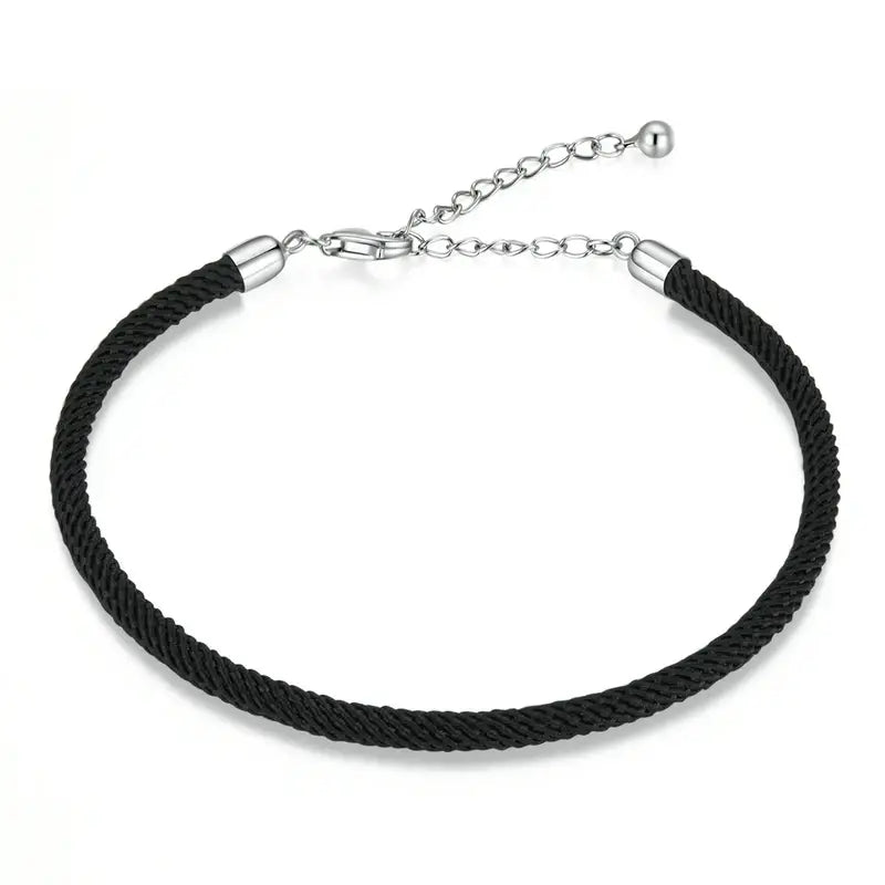 Silver & Black Braided Bracelet – Multicolor DIY Fashion Jewelry