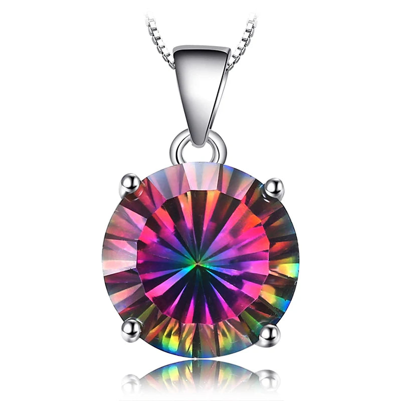 Rainbow Mystic Quartz Sterling Silver Pendant – Women’s Fashion Gift