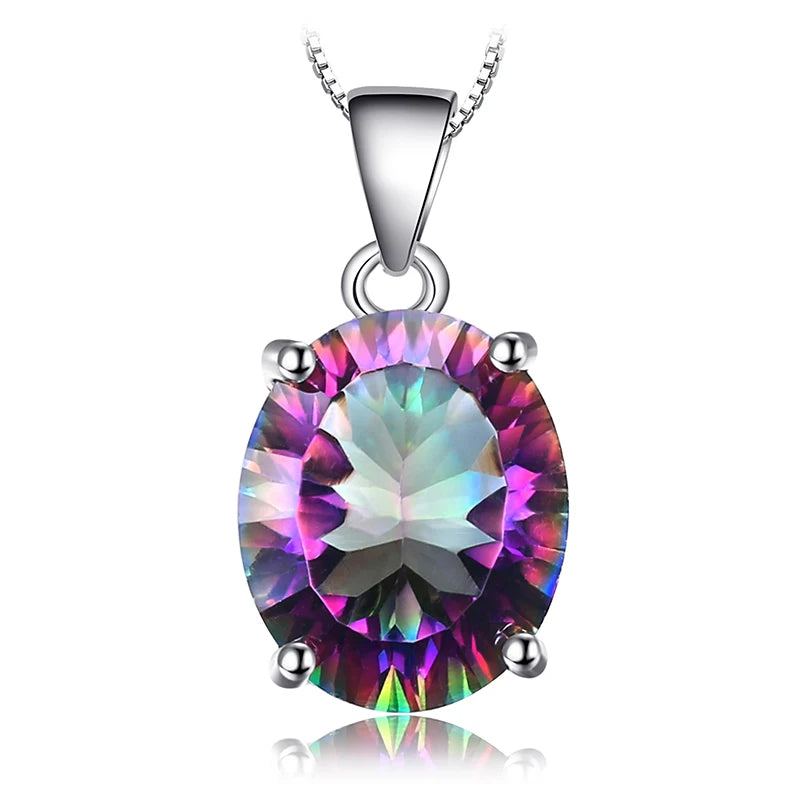Rainbow Mystic Quartz Sterling Silver Pendant – Women’s Fashion Gift