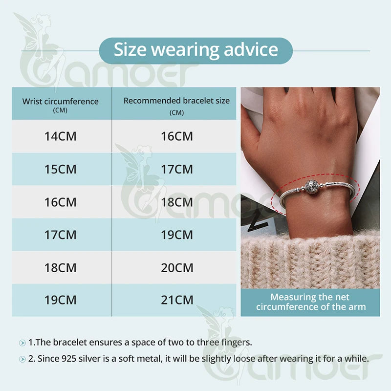 Sterling Silver Snake Chain Bracelet – White Gold Plated DIY Charm